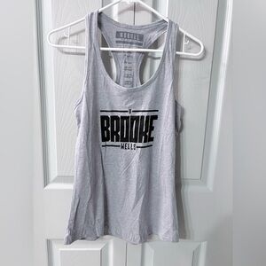 NWOT NOBULL Brooks Wells Heather Gray Tank with Black Print size S
